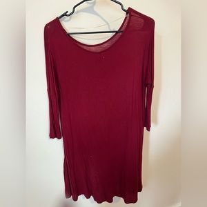 Burgundy sweater dress